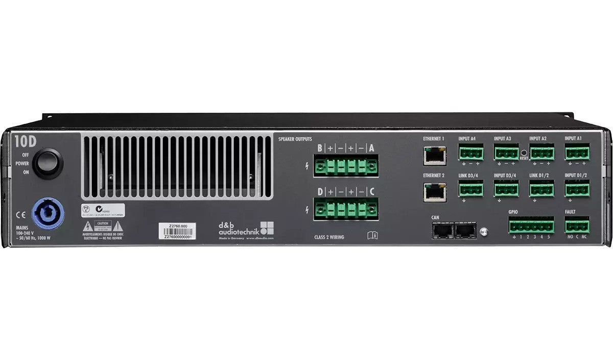 d&b 10D Amplifier, d&b 10D Power Amplifier, 10D Amp, d&b 4 Channel Amplifier, 10D 4 Channel Amp. We Sell Professional Audio Equipment. Audio Systems, Amplifiers, Consoles, Mixers, Electronics, Entertainment, Live Sound.