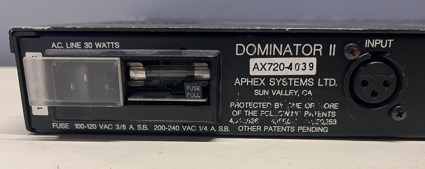 Aphex Limiter, Aphex Dominator II 720 Multiband Peak, Aphex Dominator II 720, Aphex Dominator II. We Sell Professional Audio Equipment. Audio Systems, Amplifiers, Consoles, Mixers, Electronics, Entertainment, Live Sound.