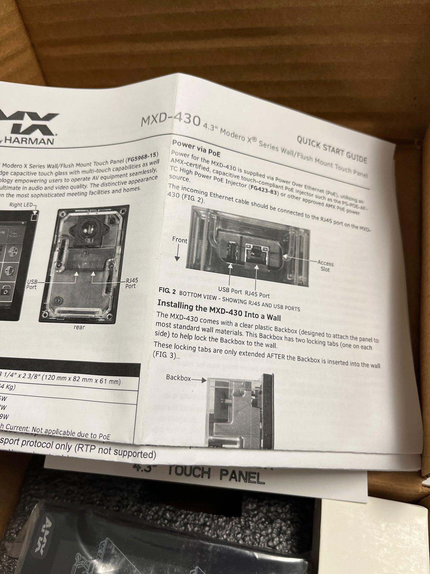 AMX MXD-430-P Wall Mount Display Touch Screen, AMX Wall Mount Display Touch Screen, Wall Mount Touch Screen, Install Wall Mount Touch Screen, We Sell Professional Audio Equipment. Audio Systems, Amplifiers, Consoles, Mixers, Electronics, Entertainment, Live Sound.