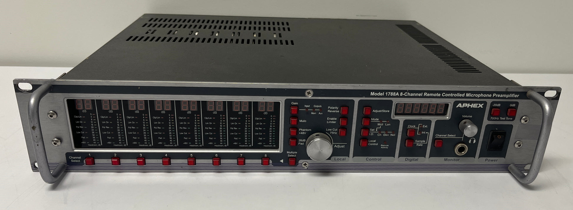 Aphex Model 1788A, Aphex 8 Channel Microphone Preamp, Aphex 1788A AES and Analog, Aphex Mic Preamp AES and Analog, We Sell Professional Audio Equipment. Audio Systems, Amplifiers, Consoles, Mixers, Electronics, Entertainment, Live Sound