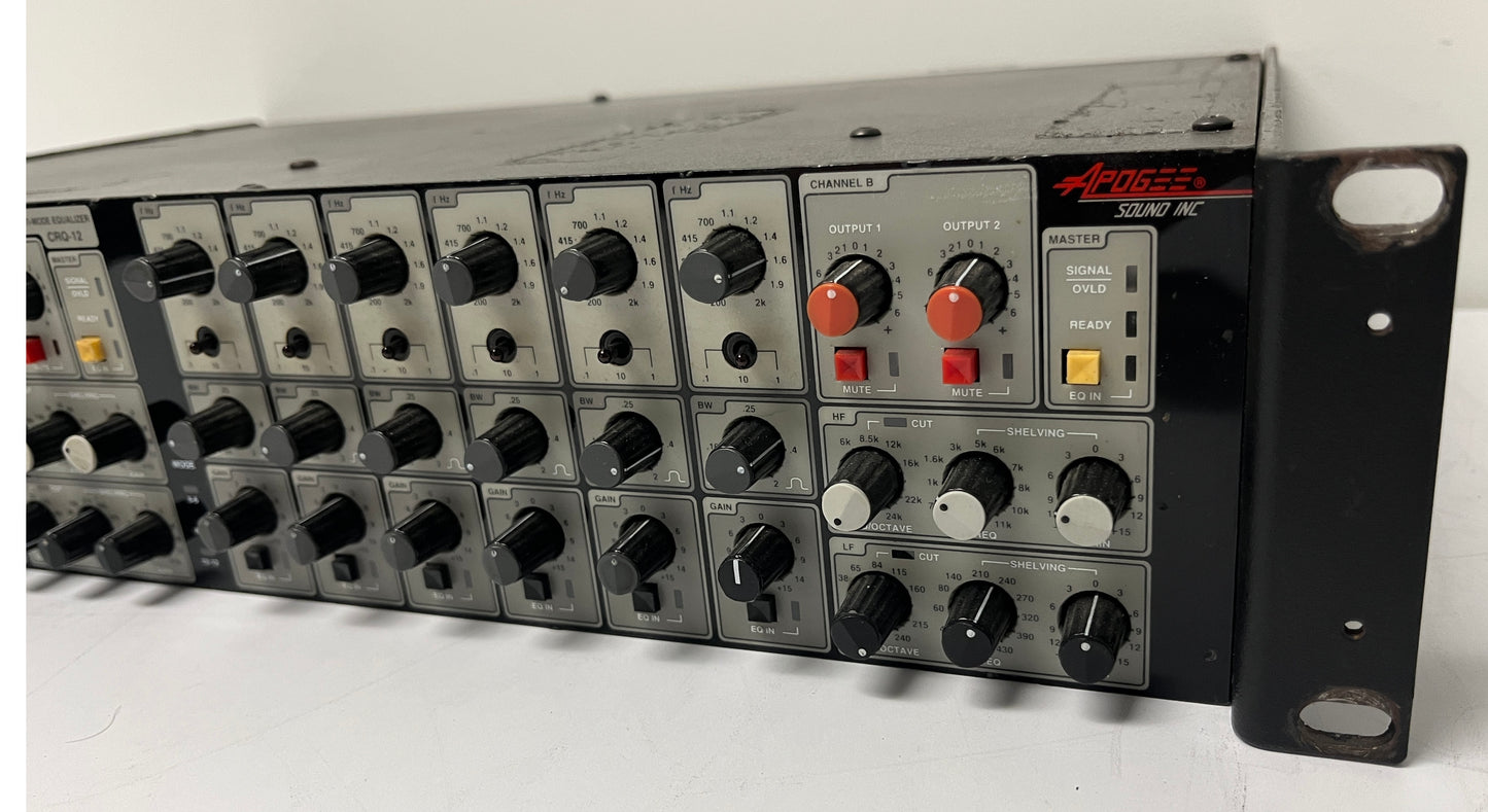 Apogee GRQ-12 Parametric Equalizer, Apogee CRQ-12, Apogee Parametric Equalizer, CRQ-12 EQ, Apogee EQ, We Sell Professional Audio Equipment. Audio Systems, Amplifiers, Consoles, Mixers, Electronics, Entertainment, Live Sound