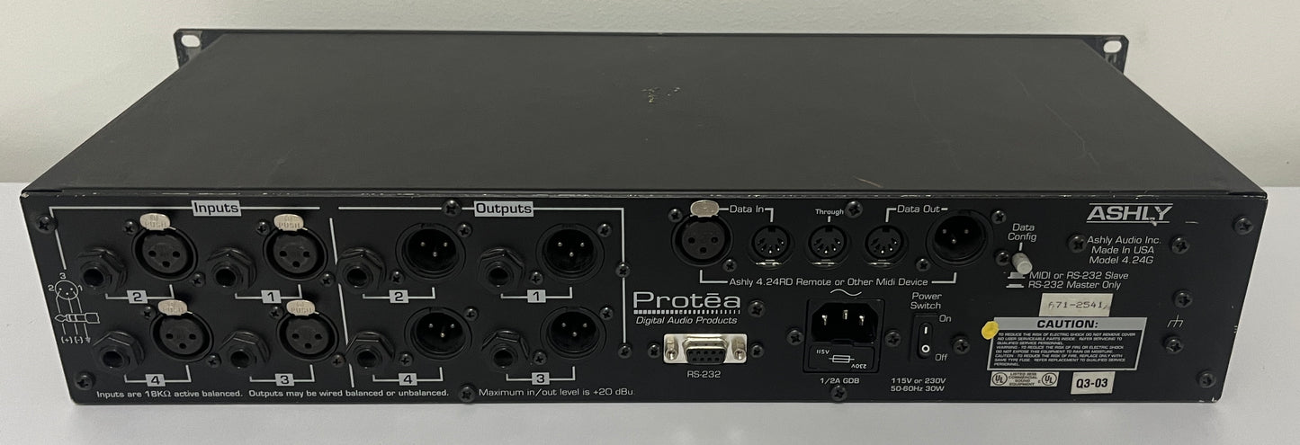 Ashly Protea Equalizer System II, Ashly 4.24G 4-Channel Digital EQ, Ashly Protea 4 Channel Digital EQ, Ashly EQ, 4 Channel Digital EQ, We Sell Professional Audio Equipment. Audio Systems, Amplifiers, Consoles, Mixers, Electronics, Entertainment, Live Sound