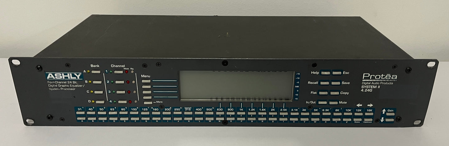 Ashly Protea Equalizer System II, Ashly 4.24G 4-Channel Digital EQ, Ashly Protea 4 Channel Digital EQ, Ashly EQ, 4 Channel Digital EQ, We Sell Professional Audio Equipment. Audio Systems, Amplifiers, Consoles, Mixers, Electronics, Entertainment, Live Sound