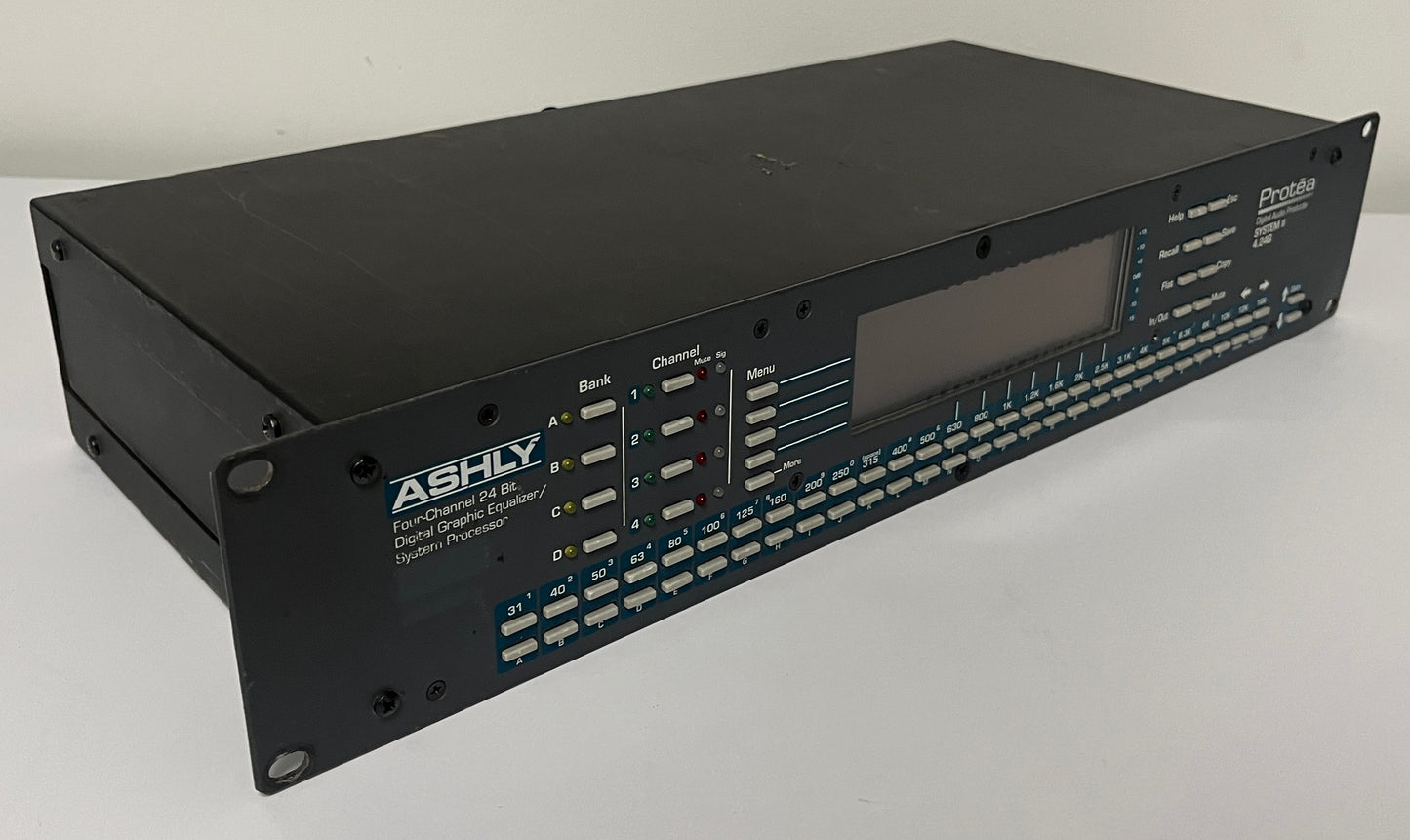 Ashly Protea Equalizer System II, Ashly 4.24G 4-Channel Digital EQ, Ashly Protea 4 Channel Digital EQ, Ashly EQ, 4 Channel Digital EQ, We Sell Professional Audio Equipment. Audio Systems, Amplifiers, Consoles, Mixers, Electronics, Entertainment, Live Sound