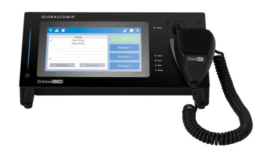 Atlas Sound IPCSDTOUCH-H, Atlas Sound IP Touch Screen Digital Communication Station, Atlas Sound Digital Communication Station w/ Handheld Mic, Atlas Sound GLOBALCOM IP Touch Screen, We Sell Professional Audio Equipment. Audio Systems, Amplifiers, Consoles, Mixers, Electronics, Entertainment, Live Sound.