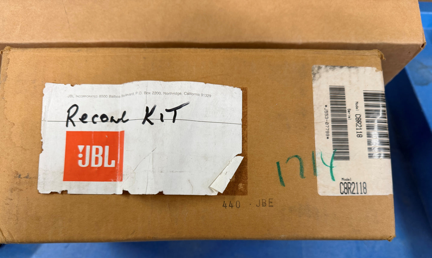 JBL C82118 Recone Kit, JBL C82118 Speaker Recone Kit, JBL C82118, JBL C82118 Re-Coning Kit, JBL C82118 Cone Kit, JBL Recone Kit. We Sell Professional Audio Equipment. Audio Systems, Amplifiers, Consoles, Mixers, Electronics, Entertainment, Live Sound.