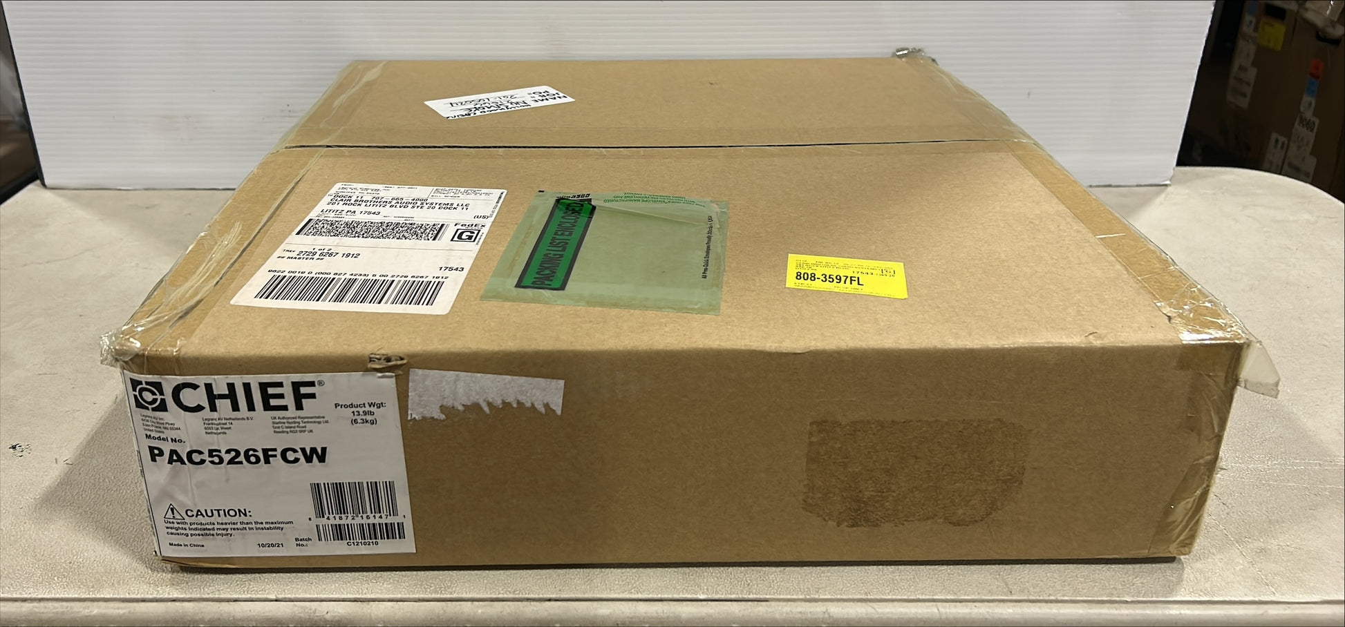 Chief PAC526FCW, Chief Large In-Wall Storage Box with White Flange and Cover, We Sell Professional Audio Equipment. Audio Systems, Amplifiers, Consoles, Mixers, Electronics, Entertainment, Live Sound