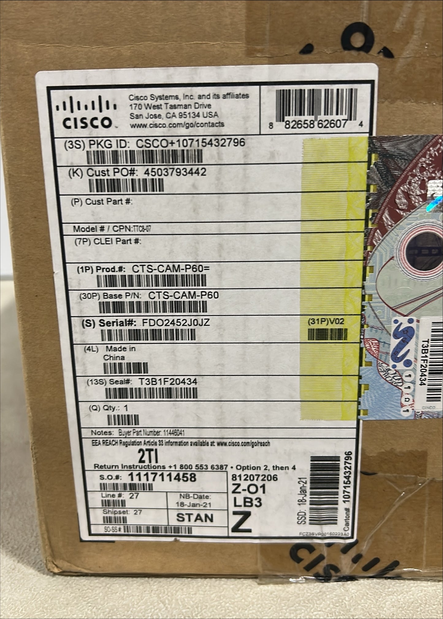 Cisco Conference Camera, Cisco CTS-CAM-P60 Precision 60 TelePresence Camera, Cisco CTS-CAM-60 Camera, We Sell Professional Audio Equipment. Audio Systems, Amplifiers, Consoles, Mixers, Electronics, Entertainment, Live Sound