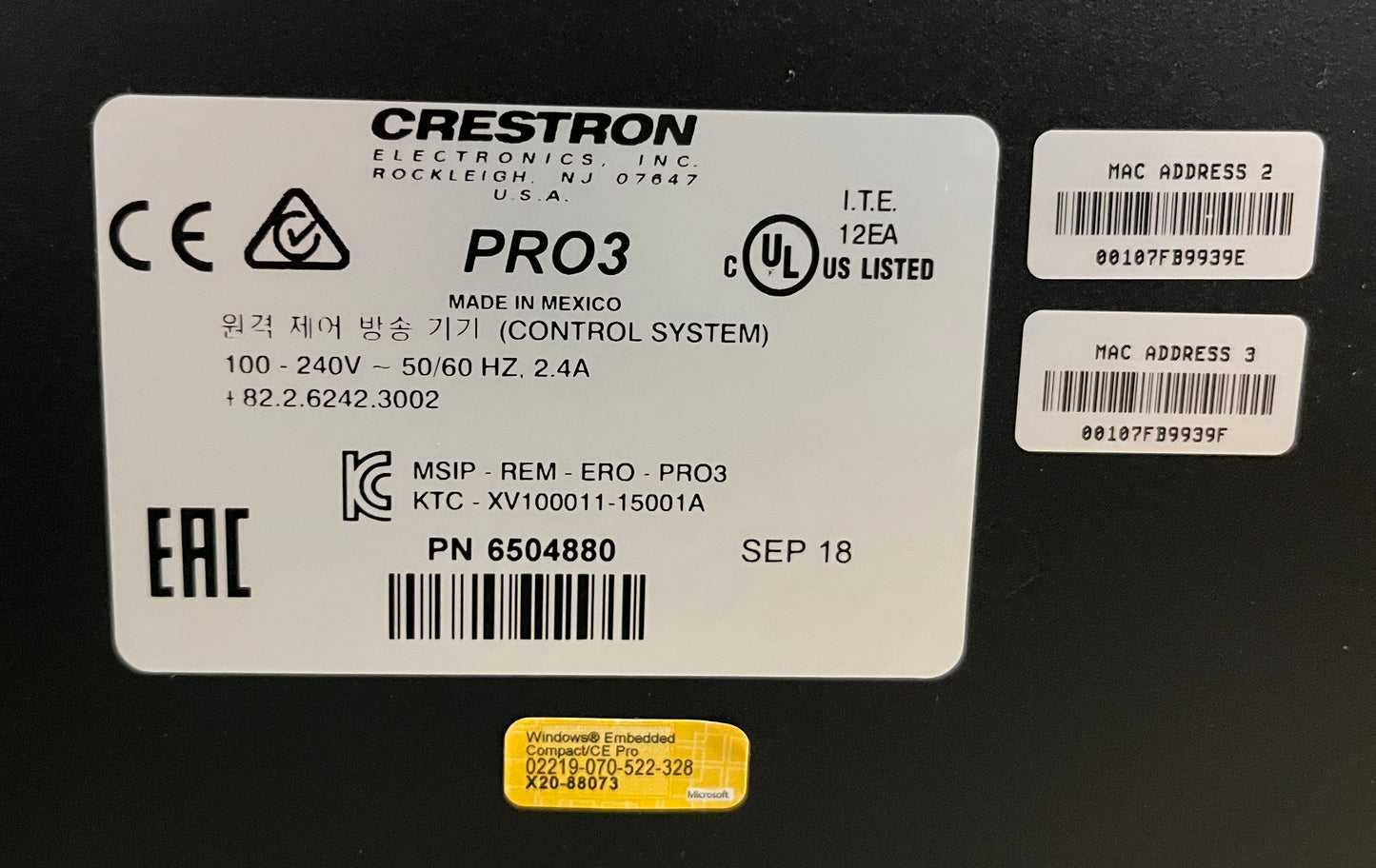 Crestron PRO3, Crestron 6504880 PRO3 Control Processor System, Crestron PRO3 Advanced 6504880, We Sell Professional Audio Equipment. Audio Systems, Amplifiers, Consoles, Mixers, Electronics, Entertainment, Live Sound