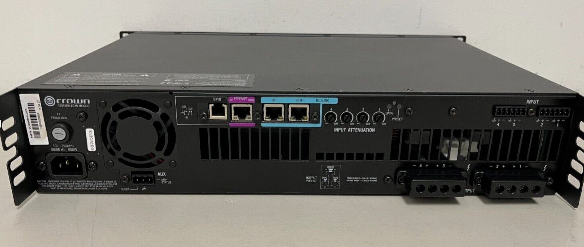 Used Crown DCi 4|600N Networked Power Amplifier , 4 Channel for Sale. 					We Sell Professional Audio Equipment. Audio Systems, Amplifiers, Consoles, Mixers, Electronics, Entertainment, Sound, Live.