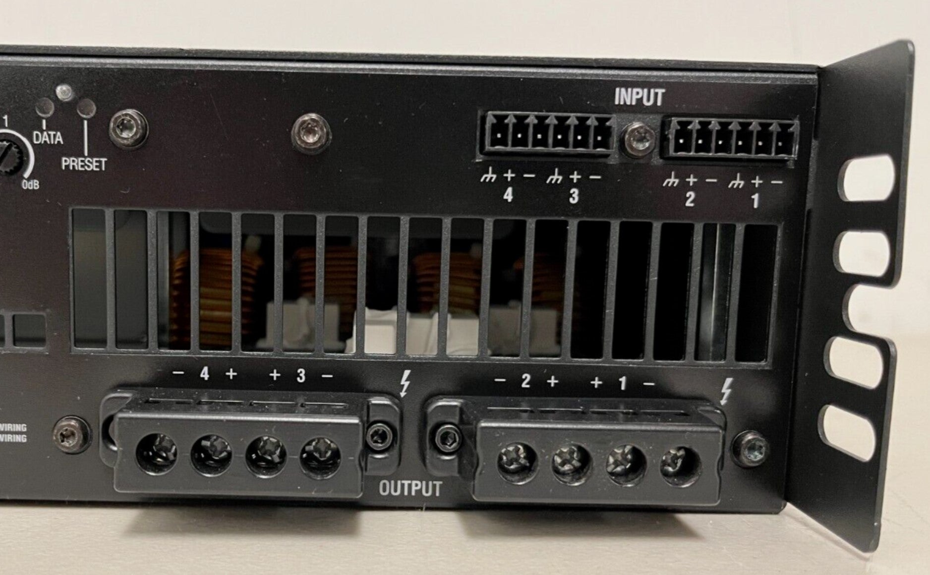 Used Crown DCi 4|600N Networked Power Amplifier , 4 Channel for Sale. 					We Sell Professional Audio Equipment. Audio Systems, Amplifiers, Consoles, Mixers, Electronics, Entertainment, Sound, Live.