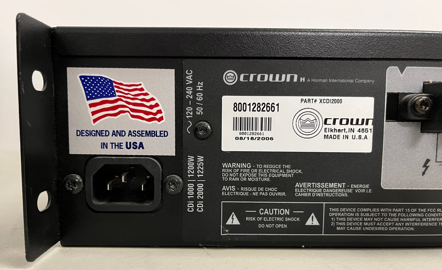 Crown CDi 2000 Power Amplifier, Crown Power Amplifier, Crown CDi 2000 Power Amplifier, Crown CDi 2000, We Sell Professional Audio Equipment. Audio Systems, Amplifiers, Consoles, Mixers, Electronics, Entertainment, Live Sound