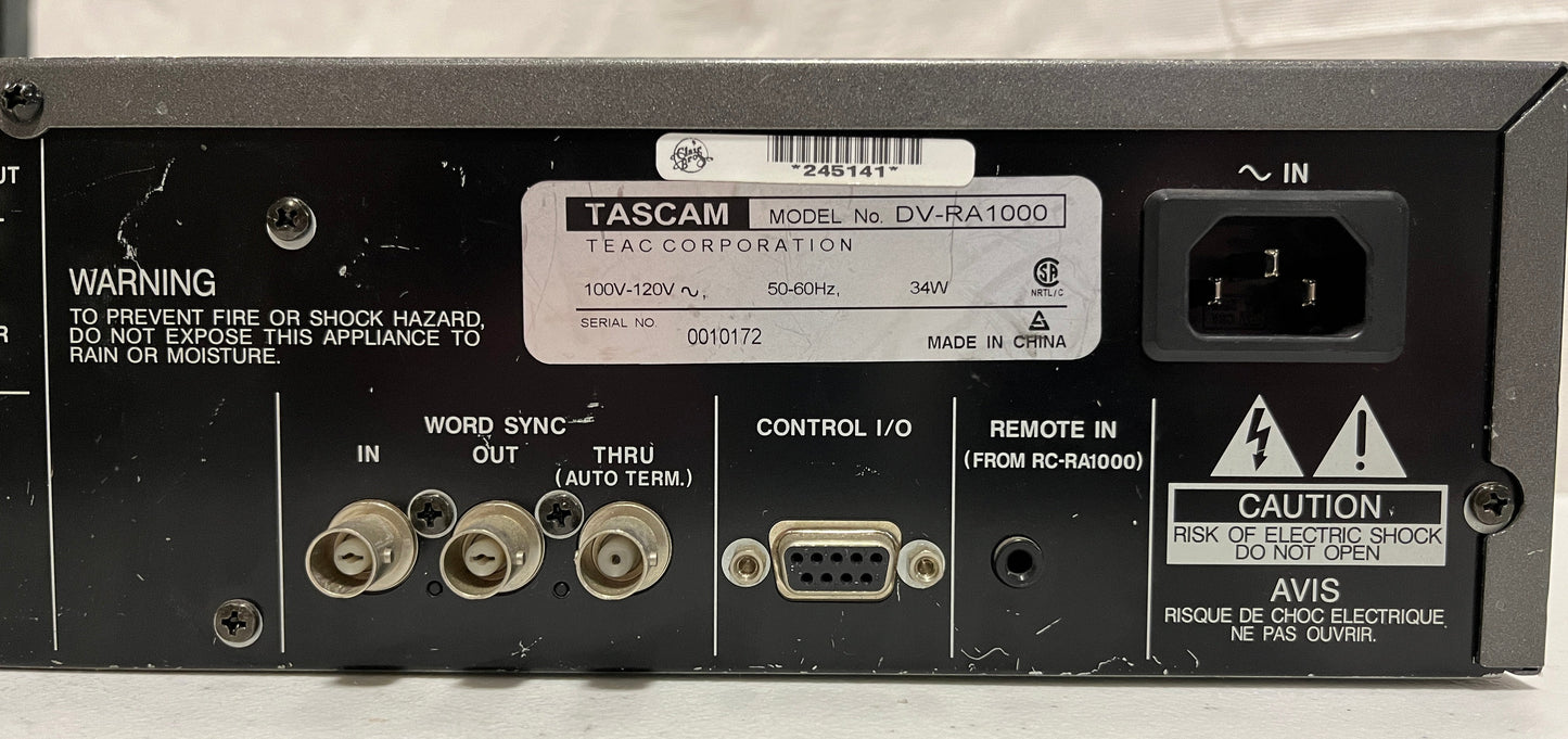 Tascam DV-RA1000 High-Resolution DVD Master Recorder. We Sell Professional Audio Equipment. Audio Systems, Amplifiers, Consoles, Mixers, Electronics, Entertainment, Sound, Live.