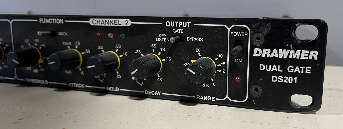Drawmer DS201 Dual Channel Noise Gate, Drawmer DS201, Drawmer Noise Gate, Drawmer Dual Channel, Drawmer Effects. We Sell Professional Audio Equipment. Audio Systems, Amplifiers, Consoles, Mixers, Electronics, Entertainment, Live Sound.