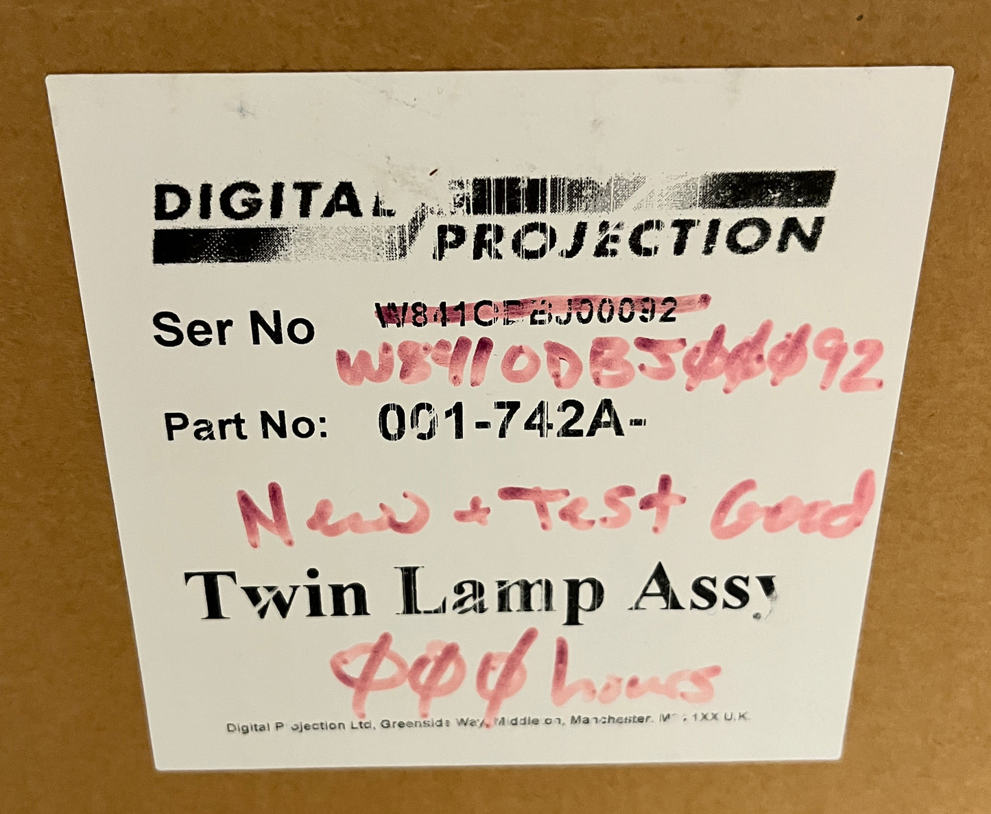 Digital Projection Twin Lamp Assembly, Digital Projection 001-742A, Twin Lamp Assembly Bulb, Digital Projection Lamp Bulb, We Sell Professional Audio Equipment. Audio Systems, Amplifiers, Consoles, Mixers, Electronics, Entertainment, Live Sound.