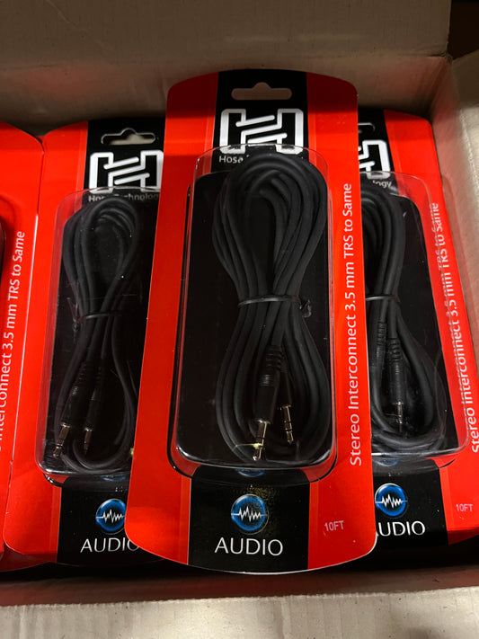 Hosa CMM-110 Cable, Hosa TRS Male to TRS Male, Hosa 3.5mm TRS 10' Cable, 10 FT TRS to TRS Cable, We Sell Professional Audio Equipment. Audio Systems, Amplifiers, Consoles, Mixers, Electronics, Entertainment, Live Sound.