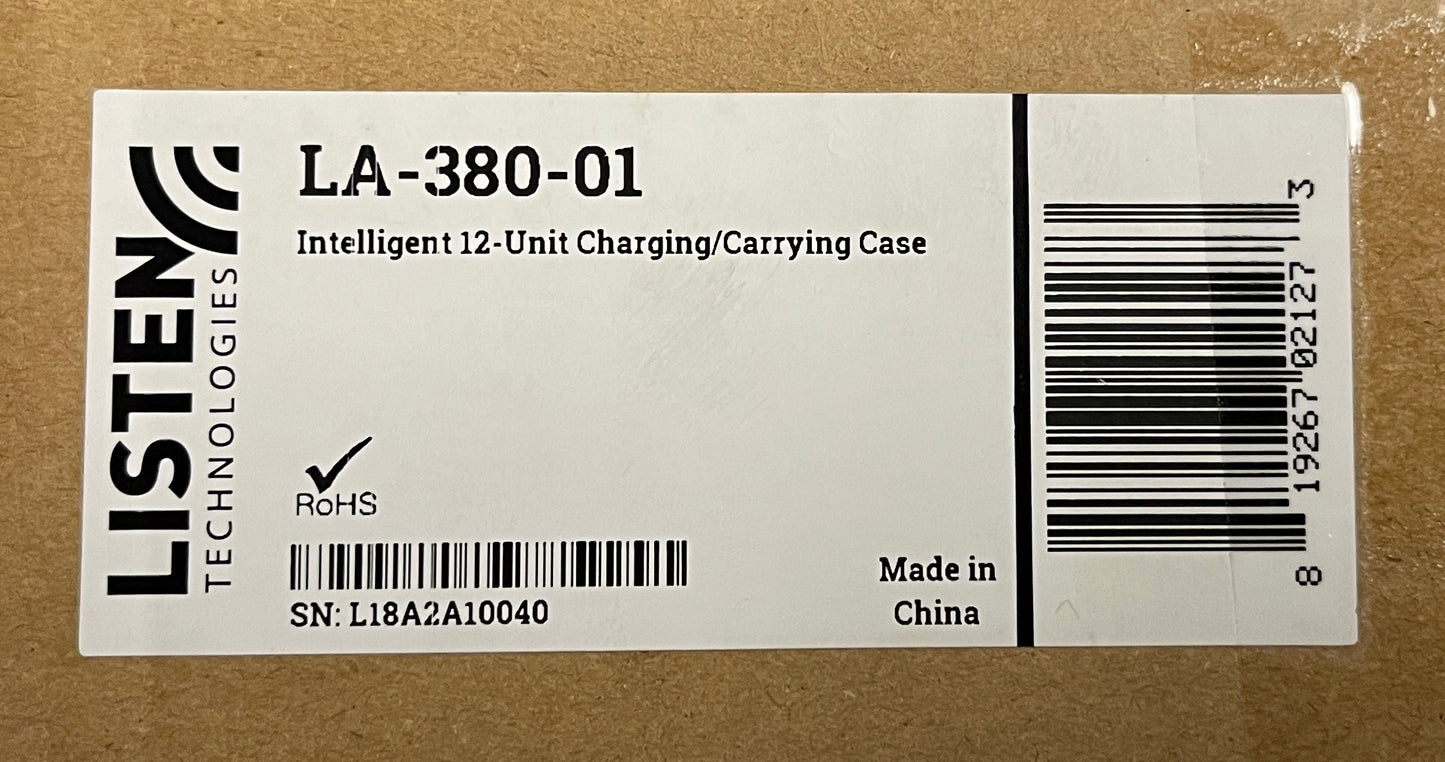 Listen Technologies Intelligent 12-Unit Charging & Carrying Case, LA-380-01