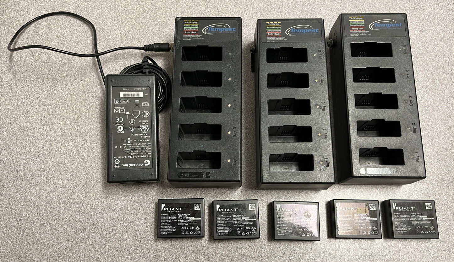 CrewCom Pliant Technologies Rechargeable Lithium-Polymer Batteries w/ Chargers