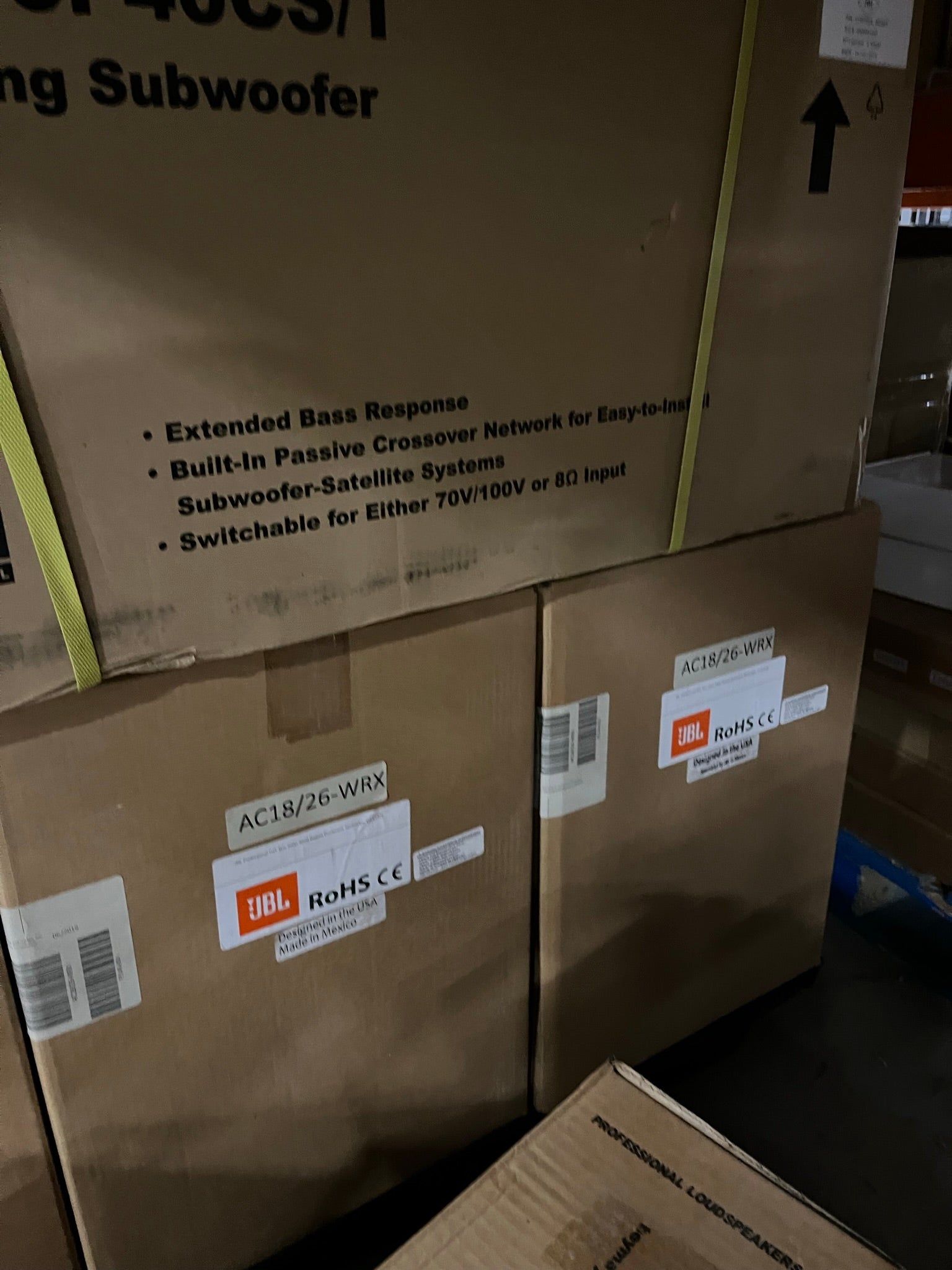 New JBL AC18/26-WRX 8ohm Compact 2-Way Surface Mount Speaker, White, NIB, Pair for Sale. We Sell Professional Audio Equipment. Audio Systems, Amplifiers, Consoles, Mixers, Electronics, Entertainment, Sound, Live.