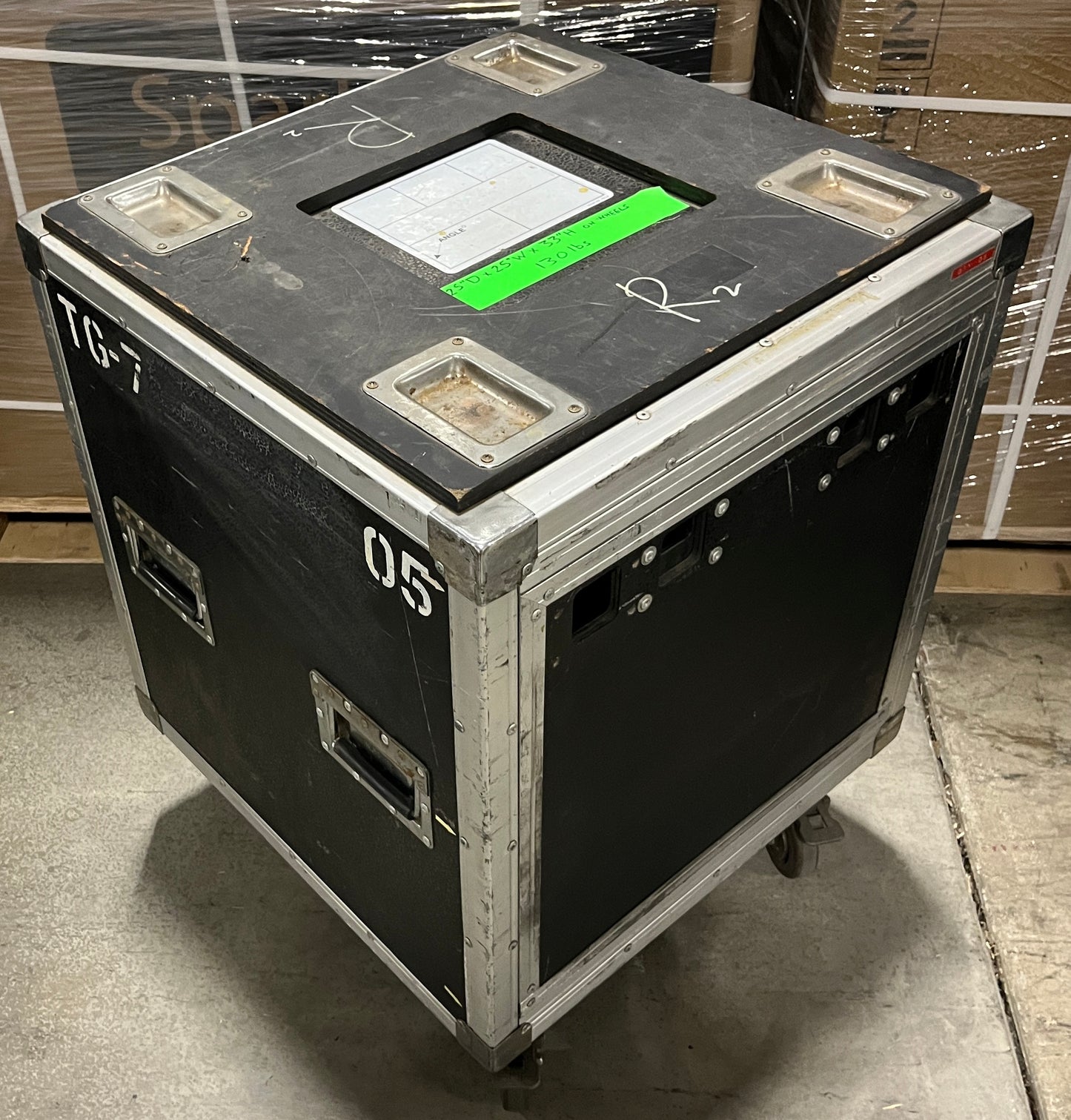 Road Flight Case, 12 Rack Units, Touring Case w/ Wheels