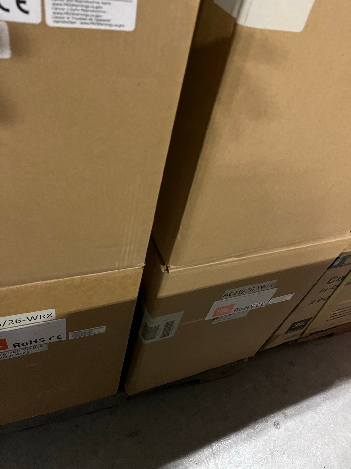 New JBL AC18/26-WRX 8ohm Compact 2-Way Surface Mount Speaker, White, NIB, Pair for Sale. We Sell Professional Audio Equipment. Audio Systems, Amplifiers, Consoles, Mixers, Electronics, Entertainment, Sound, Live.