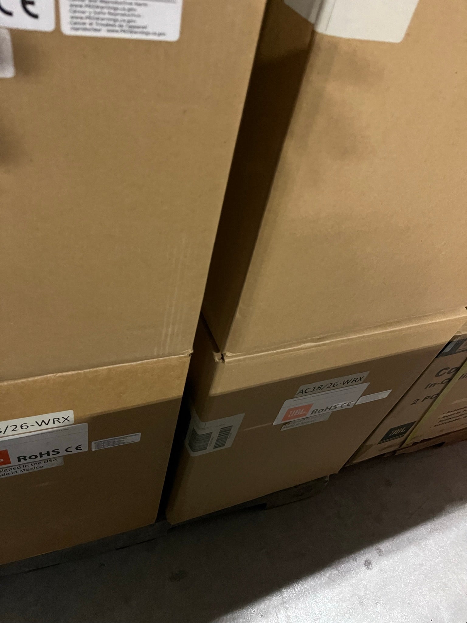 New JBL AC18/26-WRX 8ohm Compact 2-Way Surface Mount Speaker, White, NIB, Pair for Sale. We Sell Professional Audio Equipment. Audio Systems, Amplifiers, Consoles, Mixers, Electronics, Entertainment, Sound, Live.