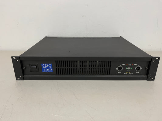 QSC CX302V 2 Channel 120V Power Amplifier. We Sell Professional Audio Equipment. Audio Systems, Amplifiers, Consoles, Mixers, Electronics, Entertainment, Sound, Live.