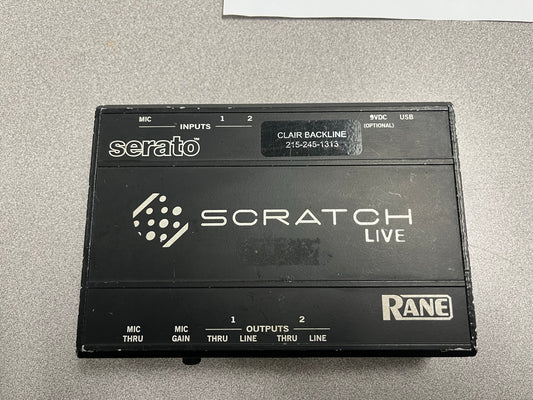 Used Rane Scratch Live with Serato for Sale. We Sell Professional Audio Equipment. Audio Systems, Amplifiers, Consoles, Mixers, Electronics, Entertainment, Live Sound.