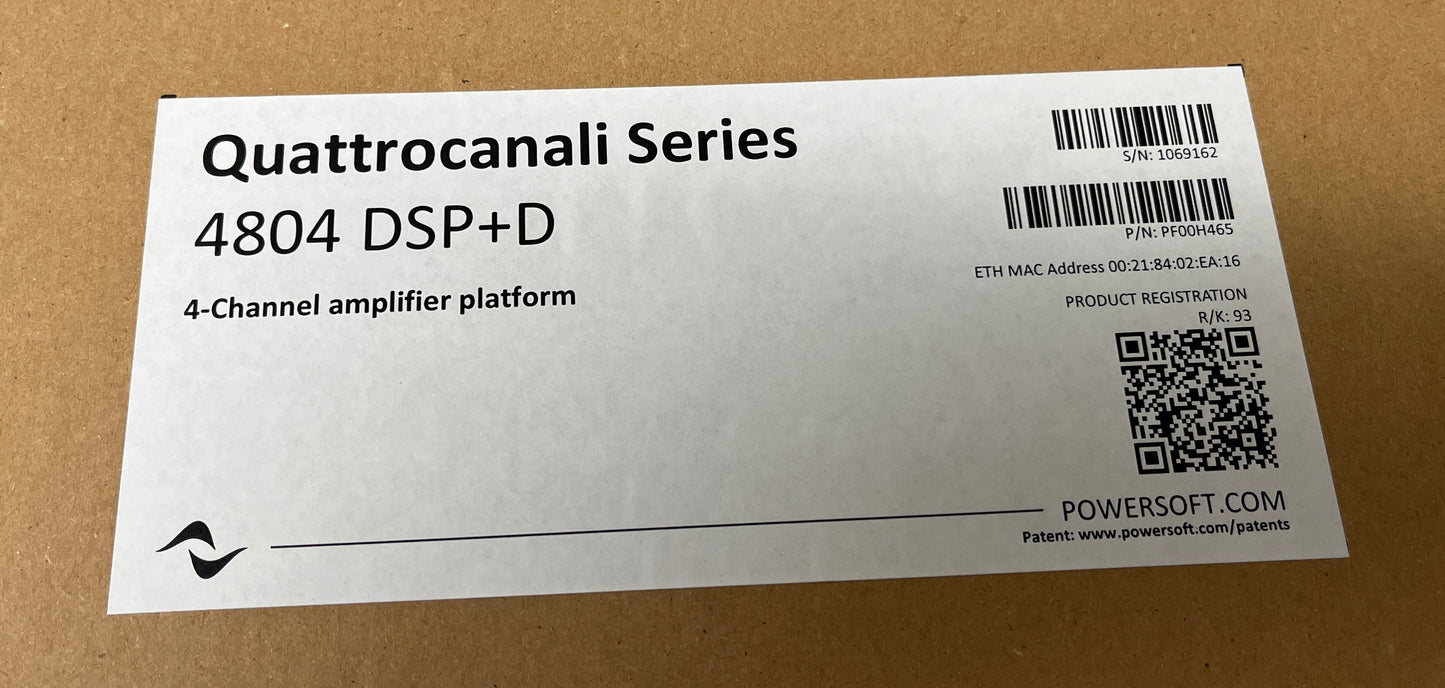 Powersoft Quattrocanali 4804, Powersoft 4 Channel Flexible Amplifier with DSP, We Sell Professional Audio Equipment. Audio Systems, Amplifiers, Consoles, Mixers, Electronics, Entertainment, Live Sound