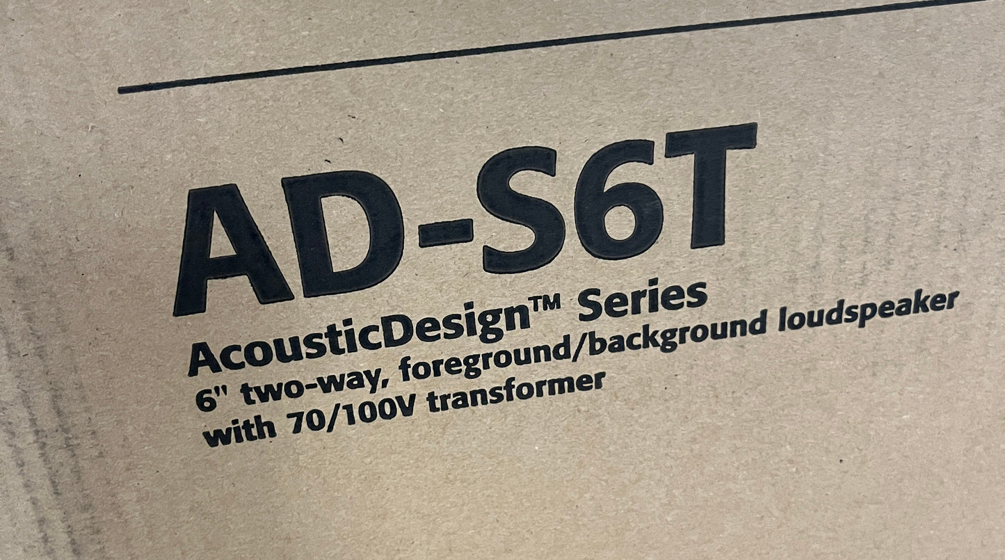 QSC AD-S6T 6.5-inch 2-way, 105° conical DMT Indoor/Outdoor, White, One Speaker Open Box, for Sale. We Sell Professional Audio Equipment. Audio Systems, Amplifiers, Consoles, Mixers, Electronics, Entertainment and Live Sound.