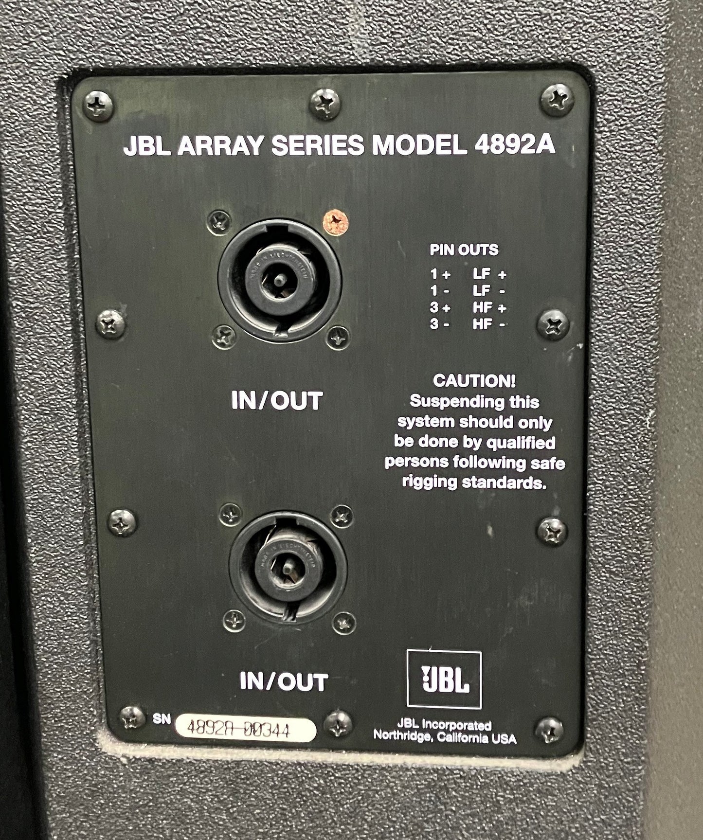 JBL Array Series Active Speakers Model 4892A, JBL 4892A Pair, JBL Array Series Model Speaker Pair, JBL 4892A, We Sell Professional Audio Equipment. Audio Systems, Amplifiers, Consoles, Mixers, Electronics, Entertainment, Live Sound