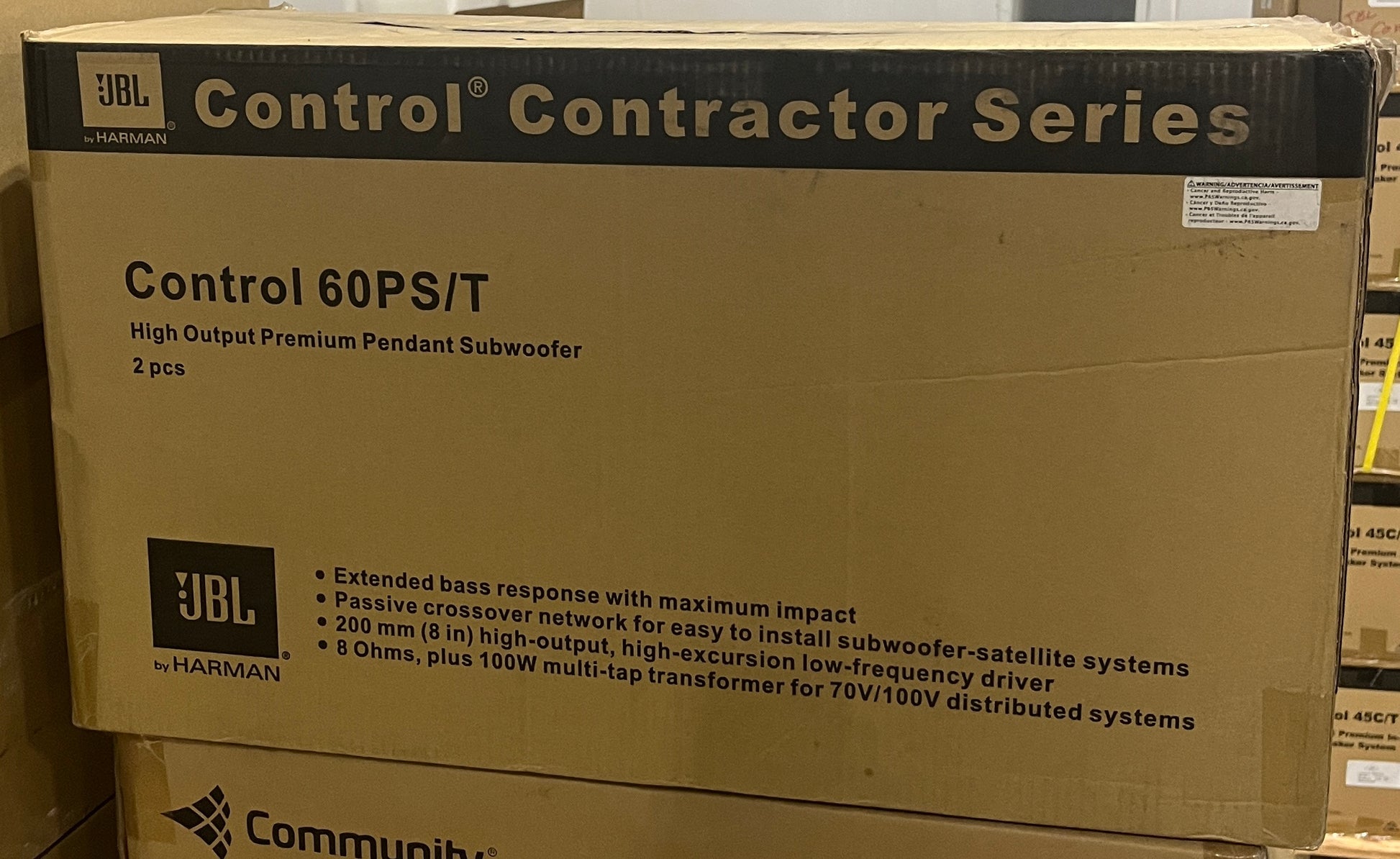 JBL Control 60PS/T High Output Premium Pendant Subwoofer, JBL Pendant Subwoofer, JBL Black Pendant Subwoofer, We Sell Professional Audio Equipment. Audio Systems, Amplifiers, Consoles, Mixers, Electronics, Entertainment, Live Sound