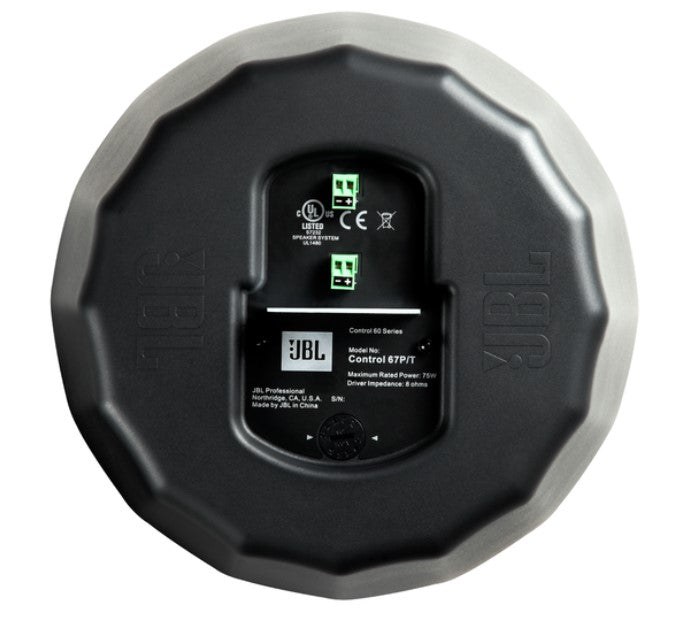JBL Control C67 P/T-WH-B Pendant Speaker, White JBL Pendant Speaker, JBL Full Range Pendant Speaker, JBL C67 P/T-WH-B Pendant Speaker, We Sell Professional Audio Equipment. Audio Systems, Amplifiers, Consoles, Mixers, Electronics, Entertainment, Live Sound