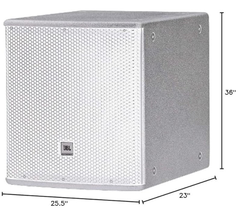JBL Professional ASB6118-WH High Power 18-Inch Subwoofer, JBL 18-Inch Subwoofer, JBL White 18-Inch Subwoofer, We Sell Professional Audio Equipment. Audio Systems, Amplifiers, Consoles, Mixers, Electronics, Entertainment, Live Sound