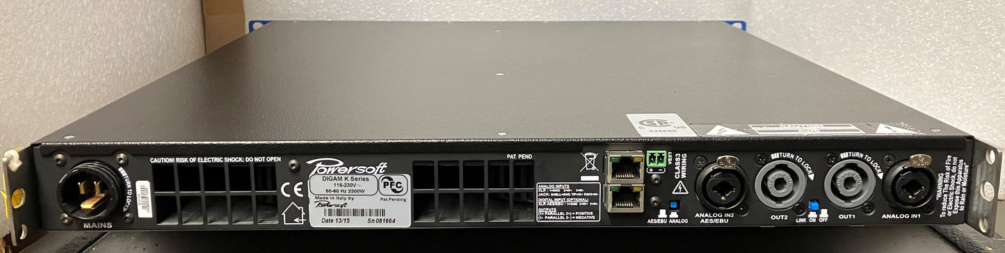 Used Powersoft K10 DSP Amplifier for Sale. We Sell Professional Audio Equipment. Audio Systems, Amplifiers, Consoles, Mixers, Electronics, Entertainment and Live Sound.