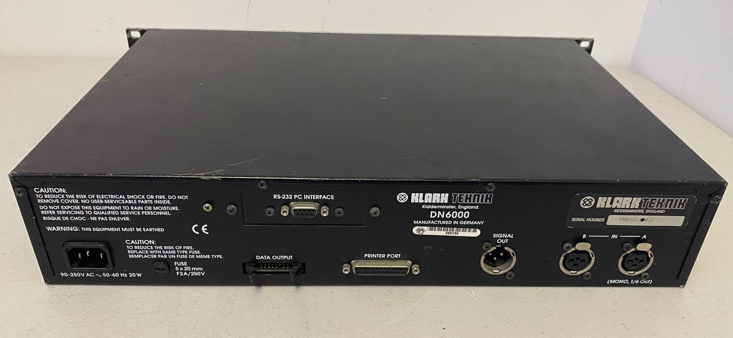 Klark Teknik DN6000, Klark Teknik Real Time Audio Analyzer, Klark Teknik DN6000 Real Time Audio Analyzer, Klark Teknik Audio Analyzer, We Sell Professional Audio Equipment. Audio Systems, Amplifiers, Consoles, Mixers, Electronics, Entertainment, Live Sound.