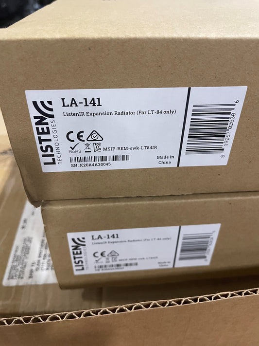 New Listen Technologies LA-141, IR Expansion Radiator for LT-84, NIB for Sale. We Sell Professional Audio Equipment. Audio Systems, Amplifiers, Consoles, Mixers, Electronics, Entertainment, Sound, Live.