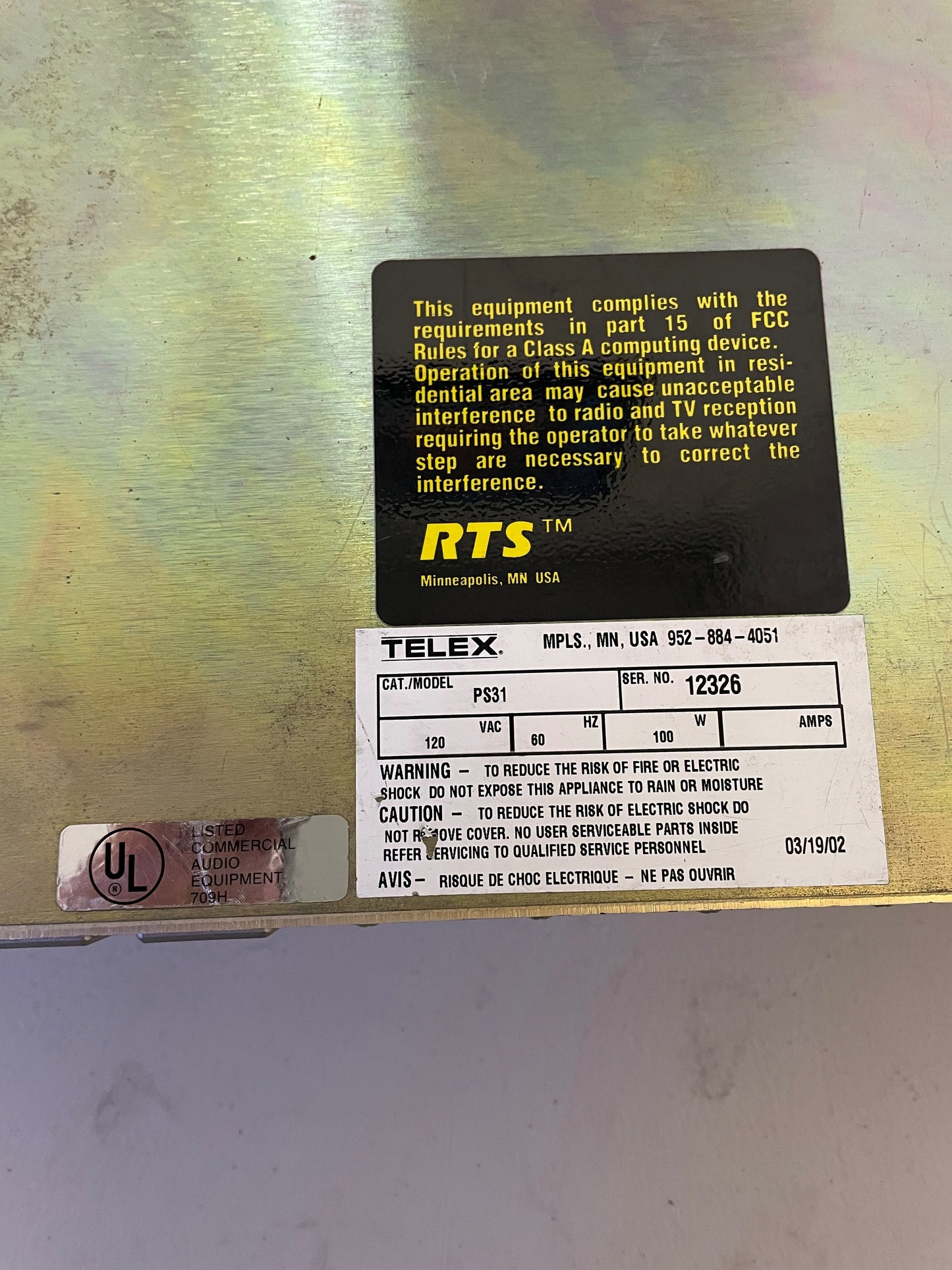 Used RTS Systems PS-31 TW for Sale. We Sell Professional Audio Equipment. Audio Systems, Amplifiers, Consoles, Mixers, Electronics, Entertainment and Live Sound.