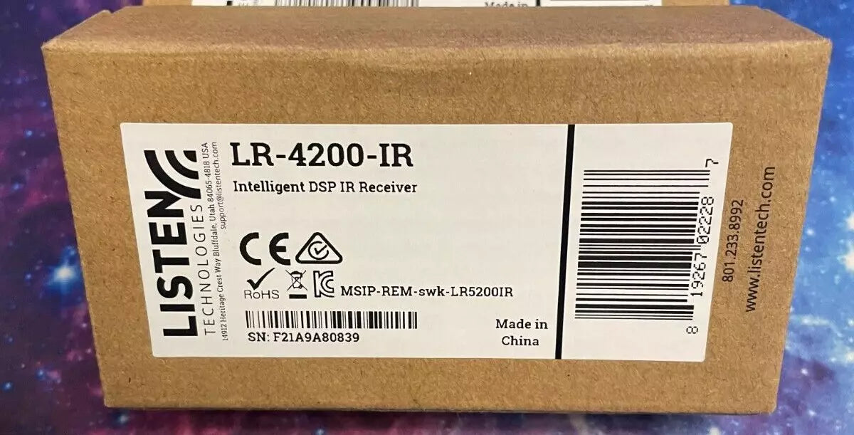 Listen Technologies LR-4200-IR, Listen Technologies, Intelligent DSP IR Receiver, We Sell Professional Audio Equipment. Audio Systems, Amplifiers, Consoles, Mixers, Electronics, Entertainment, Live Sound.