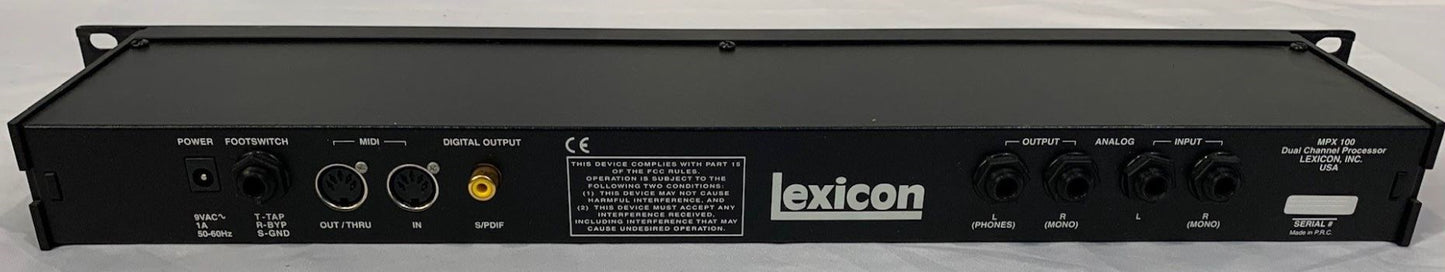 Digital Effects Processor, Digital Audio System Processor, Lexicon MPX100. Lexicon MPX100 FX Unit, Lexicon MPX100 Dual Channel, Lexicon Rack Gear, Lexicon FX Gear, We Sell Professional Audio Equipment. Audio Systems, Amplifiers, Consoles, Mixers, Electronics, Entertainment, Live Sound.