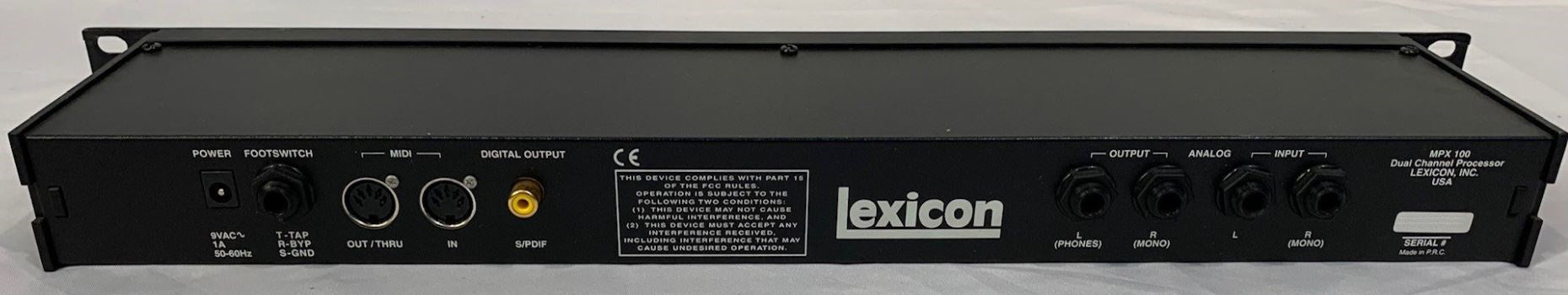 Digital Effects Processor, Digital Audio System Processor, Lexicon MPX100. Lexicon MPX100 FX Unit, Lexicon MPX100 Dual Channel, Lexicon Rack Gear, Lexicon FX Gear, We Sell Professional Audio Equipment. Audio Systems, Amplifiers, Consoles, Mixers, Electronics, Entertainment, Live Sound.