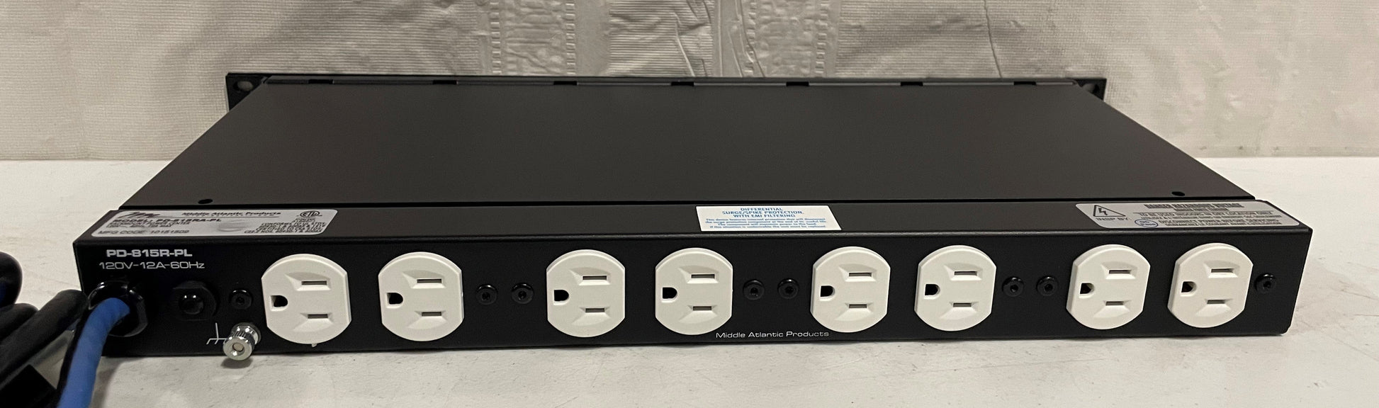 New Middle Atlantic PD-815RA-PL 15A 8-Outlet Rackmount Power Strip (Black), New for Sale. We Sell Professional Audio Equipment. Audio Systems, Amplifiers, Consoles, Mixers, Electronics, Entertainment, Sound, Live.
