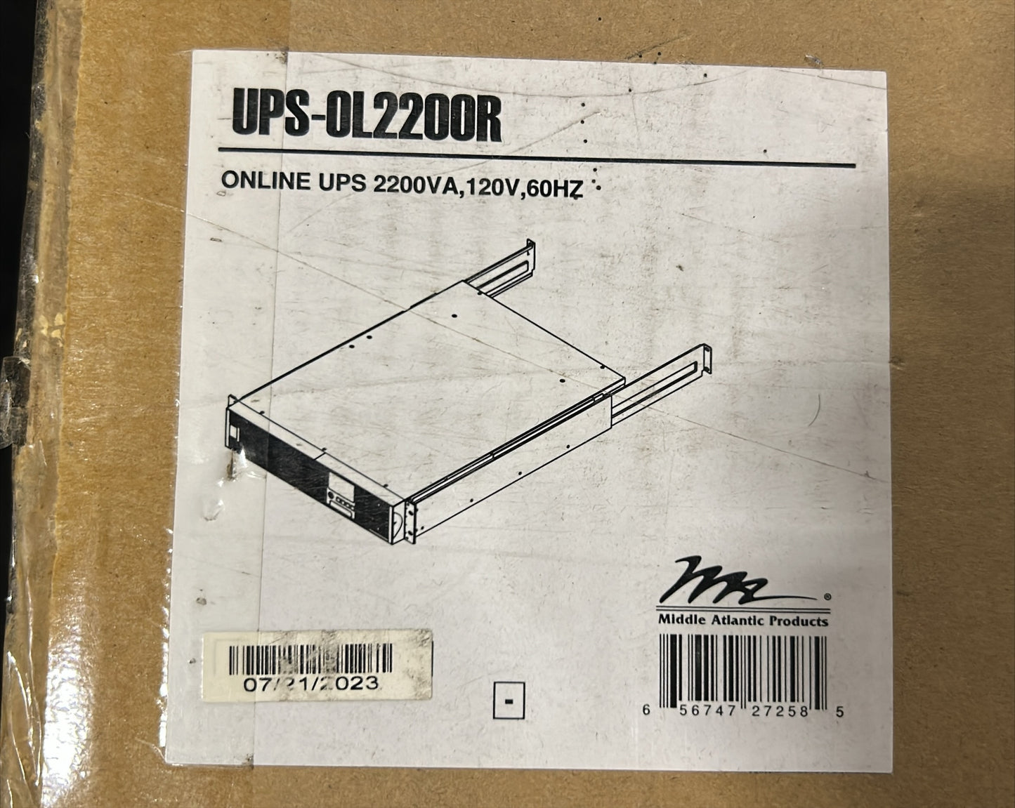 Middle Atlantic 2200VA UPS, Middle Atlantic UPS-OL2200R, Middle Atlantic UPS Backup Power 2 RU, We Sell Professional Audio Equipment. Audio Systems, Amplifiers, Consoles, Mixers, Electronics, Entertainment, Live Sound