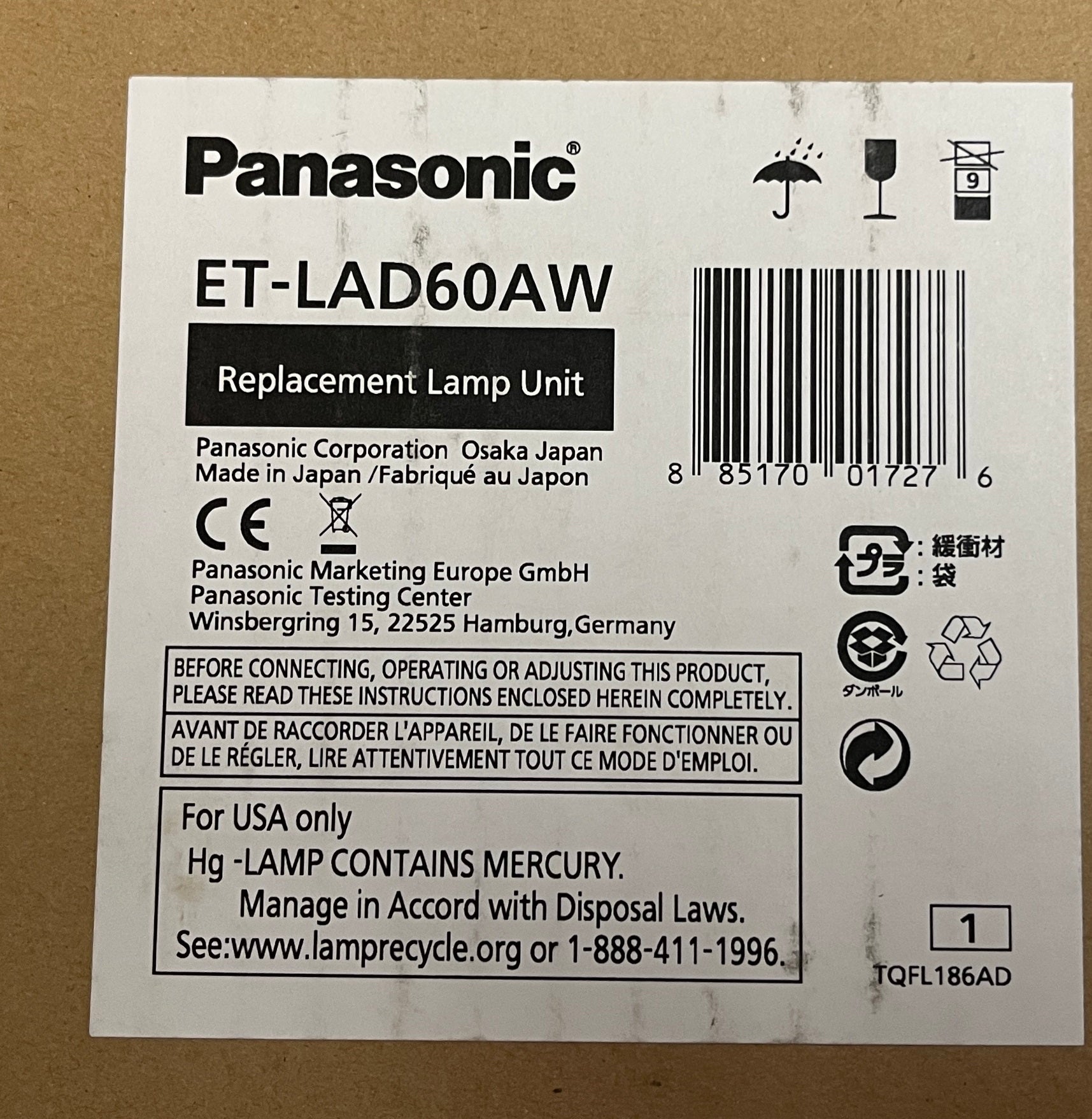 Panasonic ET-LAD60AW, Panasonic Replacement Lamp Unit, Panasonic ET-LAD60AW 2 Pack, We Sell Professional Audio Equipment. Audio Systems, Amplifiers, Consoles, Mixers, Electronics, Entertainment, Live Sound