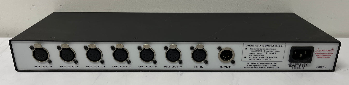 Pathway DMX Repeater 6 Port Splitter, Pathway DMX512-A Splitter, Pathway 6 Port DMX512-A, We Sell Professional Audio Equipment. Audio Systems, Amplifiers, Consoles, Mixers, Electronics, Entertainment, Live Sound