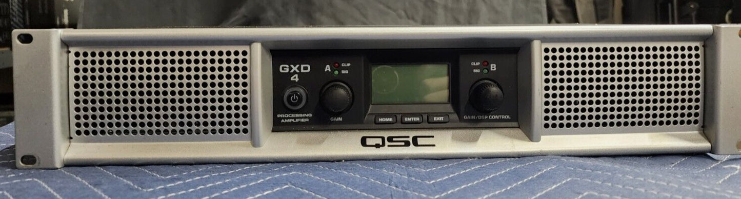 Used QSC GXD4 Class D Power Amplifier with DSP for Sale We Sell Professional Audio Equipment. Audio Systems, Amplifiers, Consoles, Mixers, Electronics, Entertainment, Sound, Live.