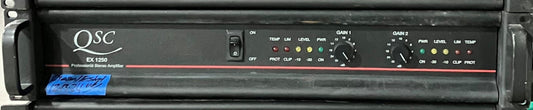 QSC Amplifier, QSC EX 1250 Professional Stereo Amplifier, QSC 1250 Amplifier, QSC EX 1250 Stereo Amplifier, We Sell Professional Audio Equipment. Audio Systems, Amplifiers, Consoles, Mixers, Electronics, Entertainment, Live Sound.