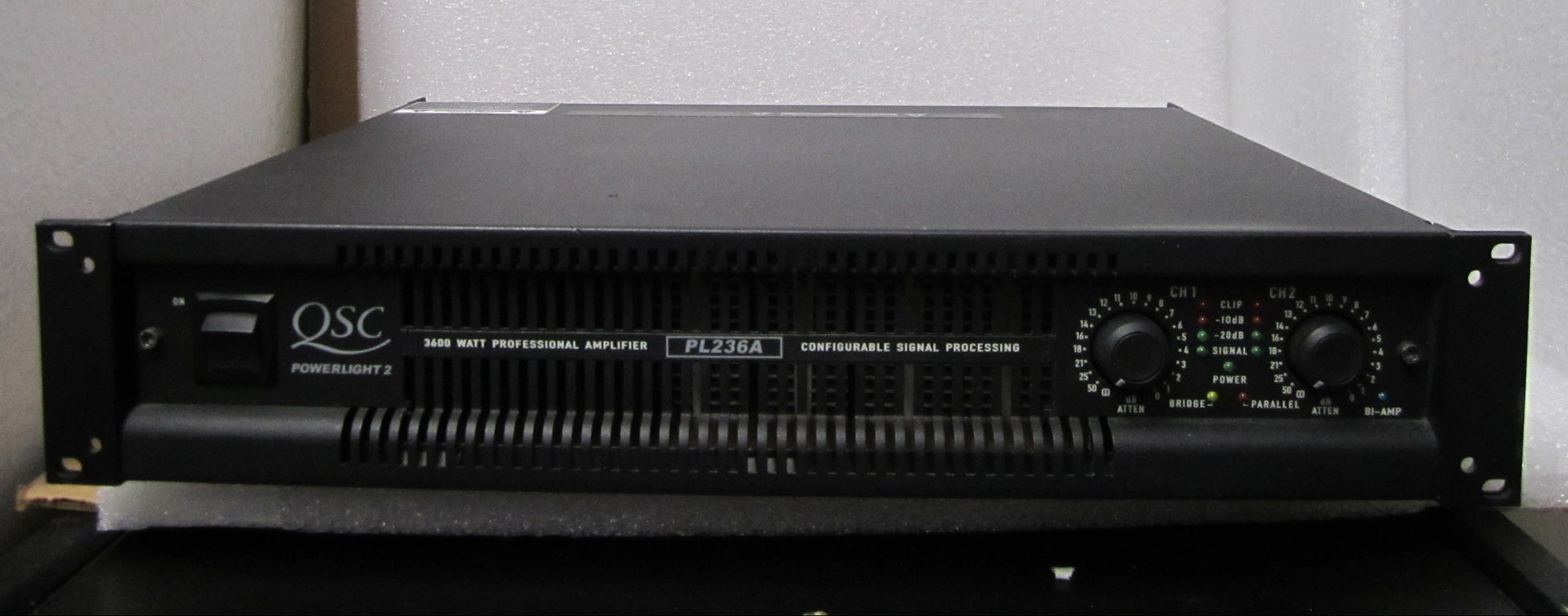 QSC Powerlight 236A Amplifier, QSC Amplifier, QSC Power Amplifier, QSC 236A, We Sell Professional Audio Equipment. Audio Systems, Amplifiers, Consoles, Mixers, Electronics, Entertainment, Live Sound