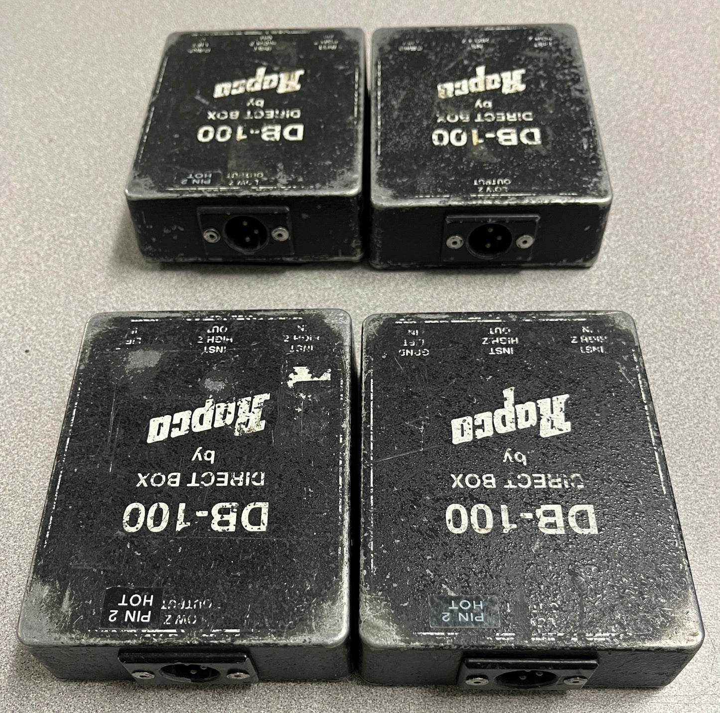 Rapco DB100 Passive Direct Box, Rapco DB100, Passive Direct Box Lot of 4, DB100 DI Box, Rapco DI Box Lot of Four, We Sell Professional Audio Equipment. Audio Systems, Amplifiers, Consoles, Mixers, Electronics, Entertainment, Live Sound