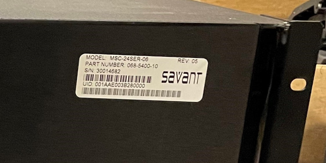 Open Box Savant MSC-24SER-06, Part # 068-5400-10, No Cards, for Sale. We Sell Professional Audio Equipment. Audio Systems, Amplifiers, Consoles, Mixers, Electronics, Entertainment, Live Sound.